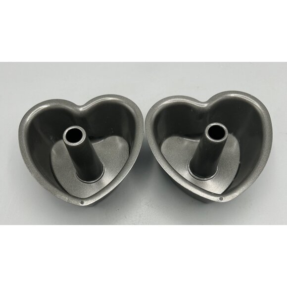 Heart Mini Tube Cake Pans Love Valentine’s Day anniversary tea Nonstick single - Picture 1 of 6
